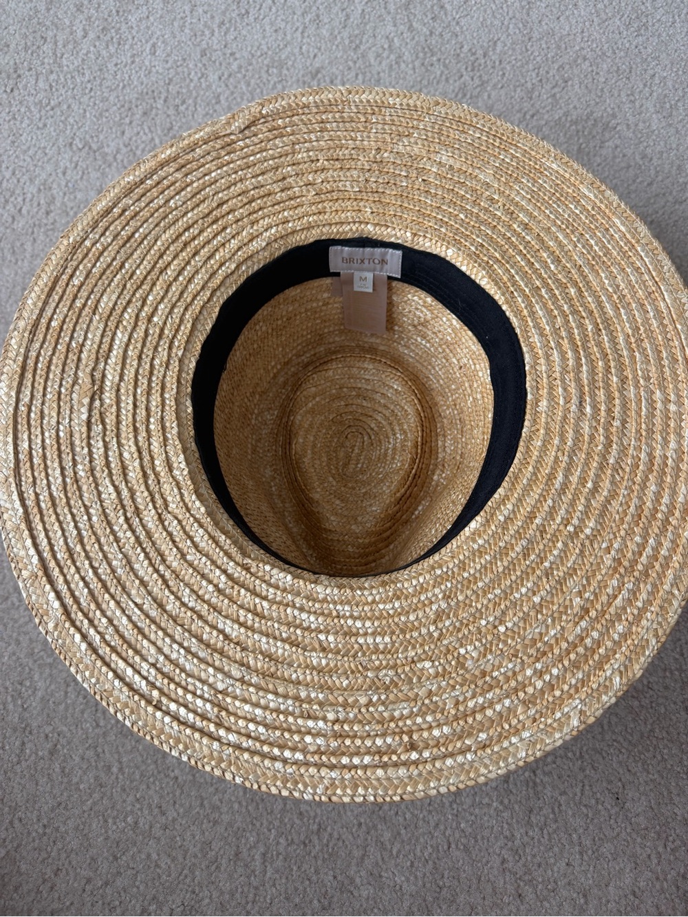 Brixton Natural Straw Sun Hat with Black Band - Picture 4 of 6